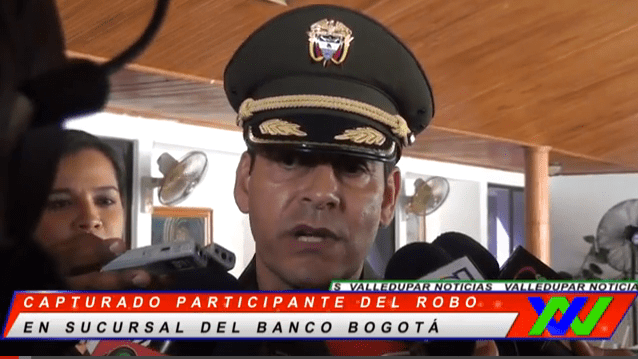 Capturado participante del robo en sucursal del banco Bogotá en&nbsp;Valledupar.