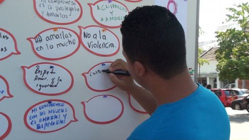 Campaña «Me comprometo con la vida y te respeto&nbsp;mujer»