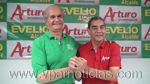 Arturo Calderón del partido Liberal recibe adhesión de Evelio Daza del Partido&nbsp;Verde