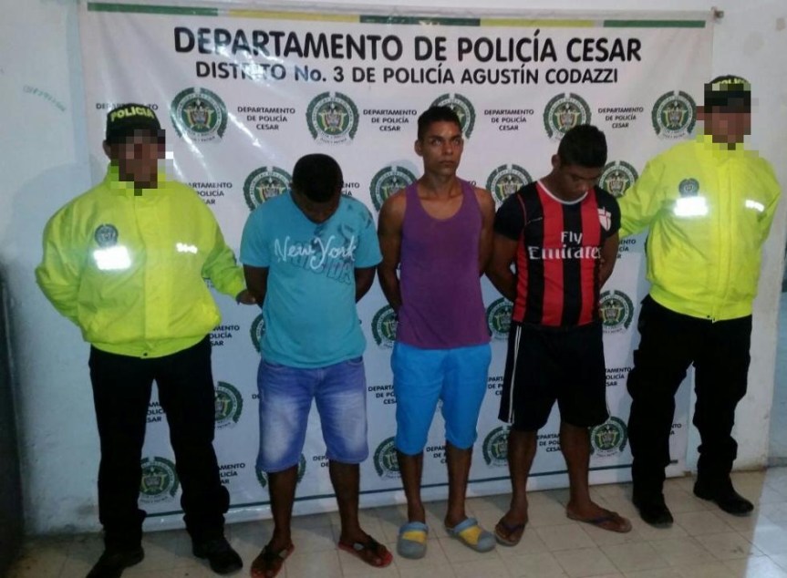    En Codazzi fueron capturados tres integrantes de banda “La 15” dedicada al&nbsp;hurto