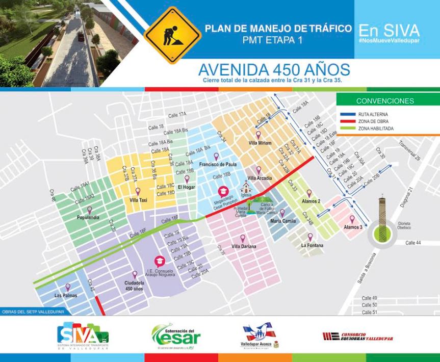 El Siva socializa Plan de Manejo de tráfico para avenida 450&nbsp;años