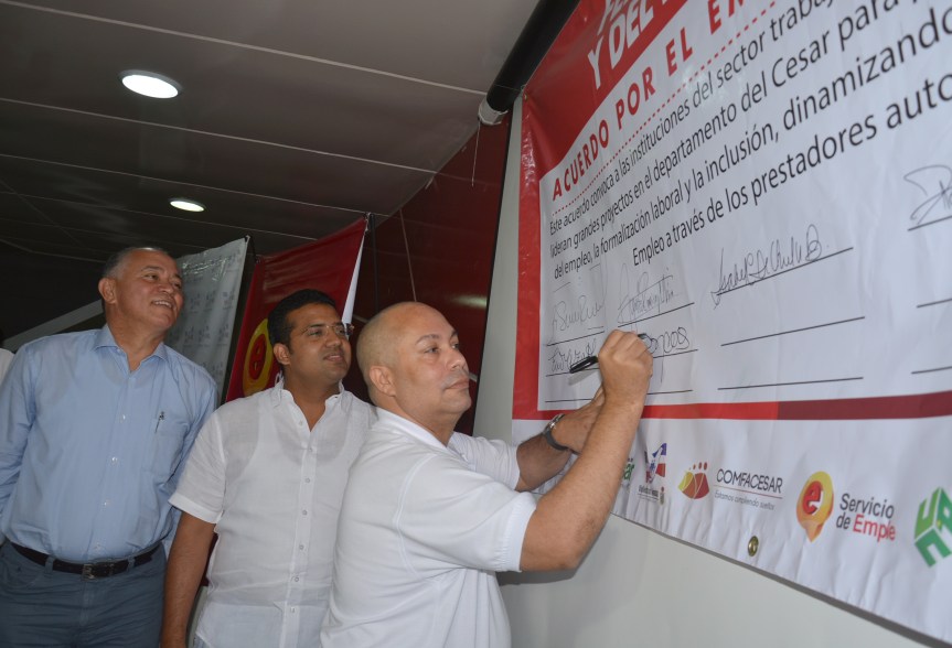 Comfacesar firmó acuerdo por el empleo en el&nbsp;Cesar